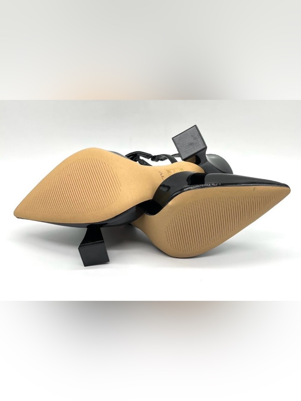 Aldo Black Patent Square Block Heel Slingbacks - Picture 3 of 5